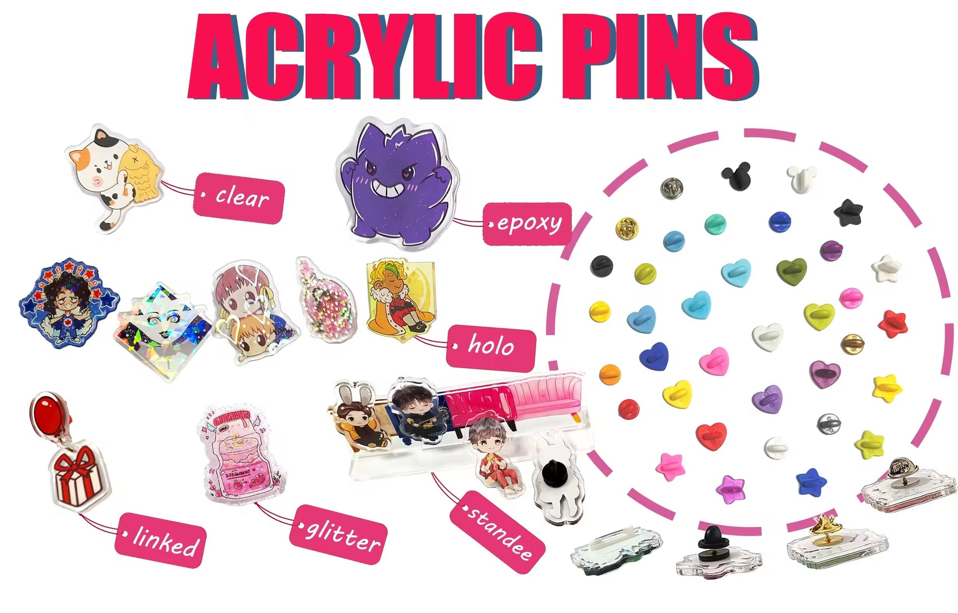 pin acrylic keychain